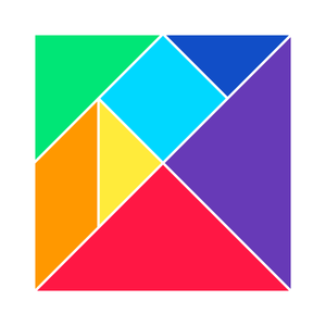 multicolored tangram.