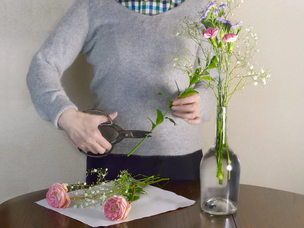 cutting flowers